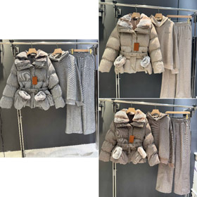 Loro Piana new four-piece suit with fur collar and waist belt-5382  